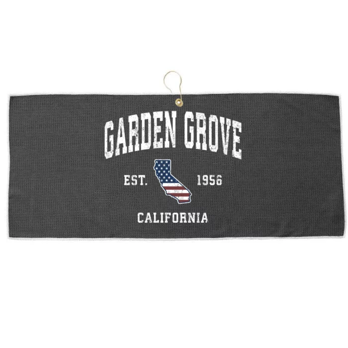 Garden Grove California Ca Vintage American Flag Established Design Large Microfiber Waffle Golf Towel