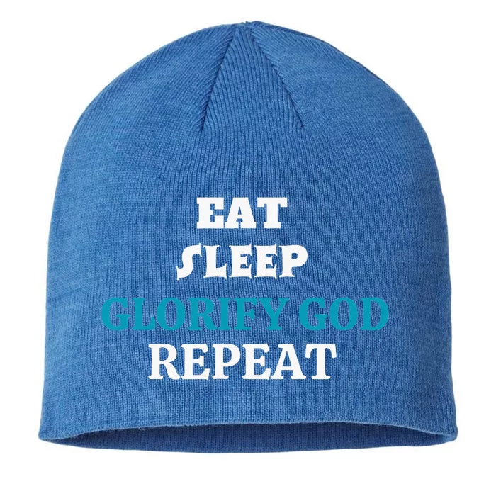 Glorify God. Christian Quote Religious. 8 1/2in Sustainable Knit Beanie