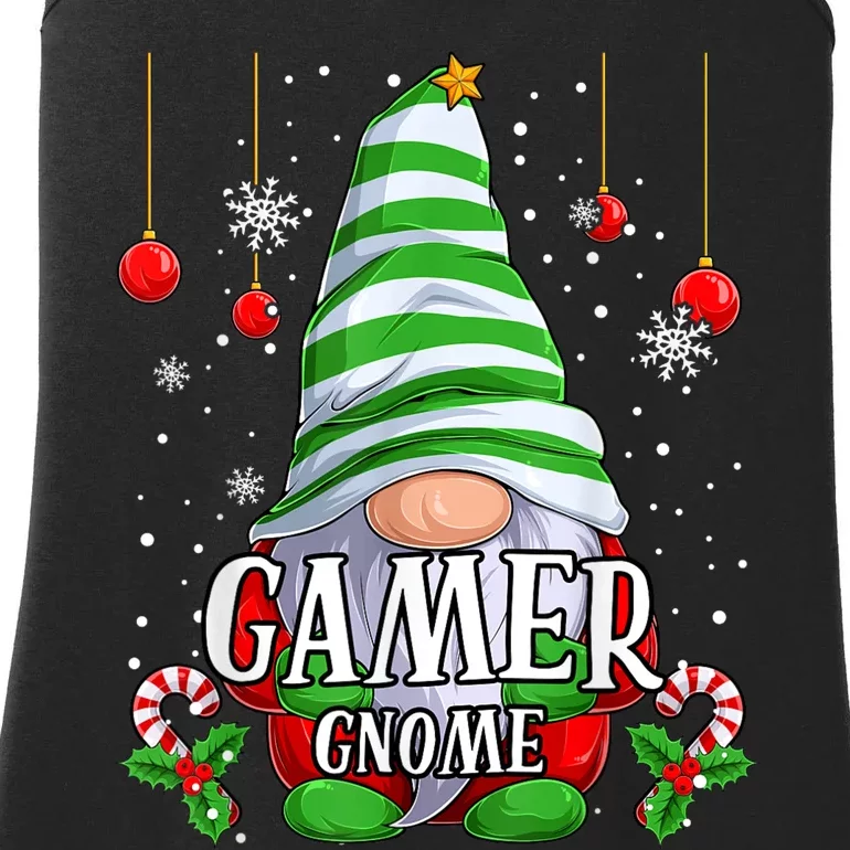 Gamer Gnome Christmas Pajamas Matching Family Group Ladies Essential Tank