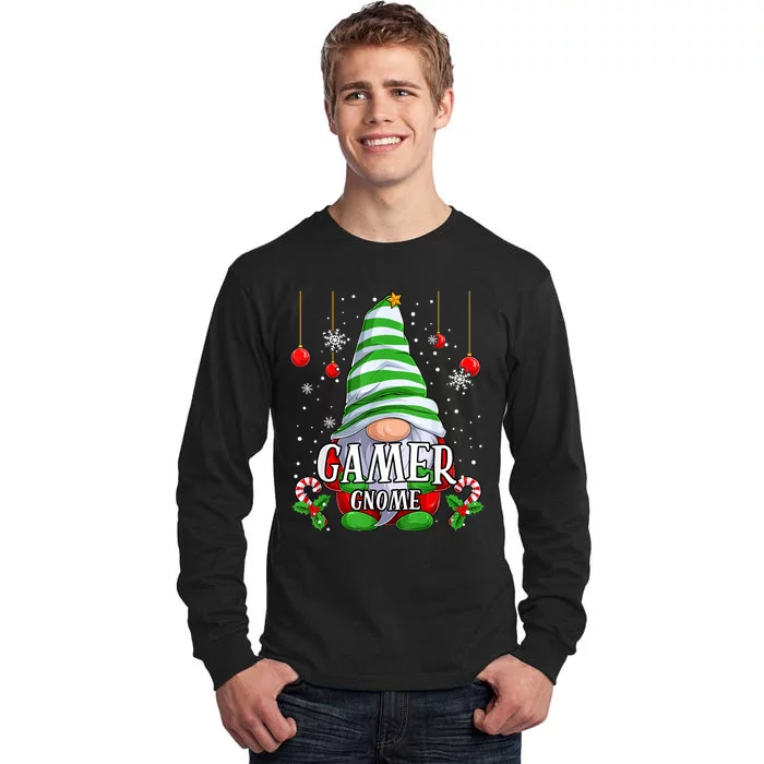 Gamer Gnome Christmas Pajamas Matching Family Group Tall Long Sleeve T-Shirt