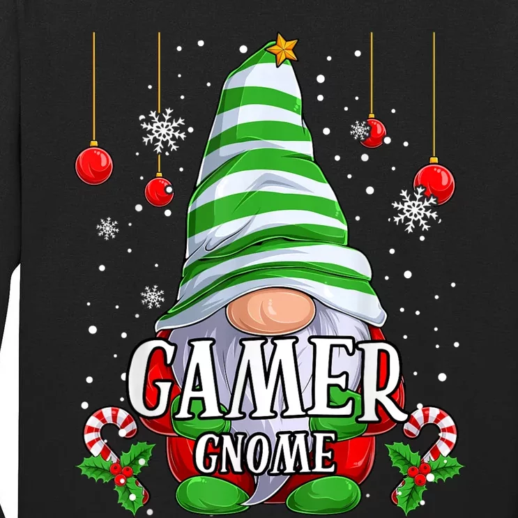 Gamer Gnome Christmas Pajamas Matching Family Group Tall Long Sleeve T-Shirt