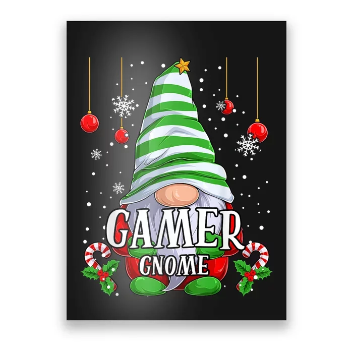 Gamer Gnome Christmas Pajamas Matching Family Group Poster