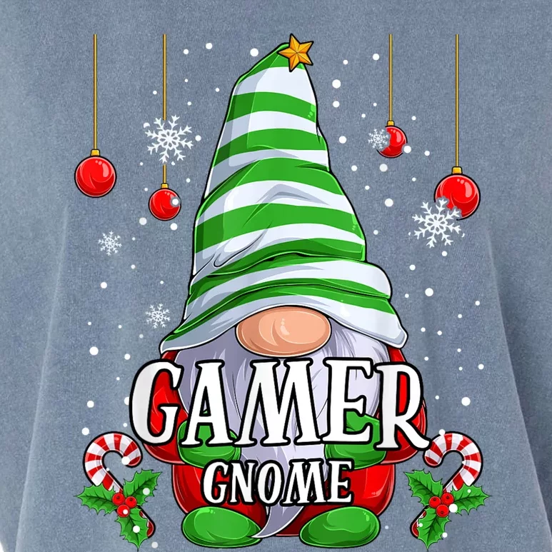 Gamer Gnome Christmas Pajamas Matching Family Group Garment-Dyed Women's Muscle Tee