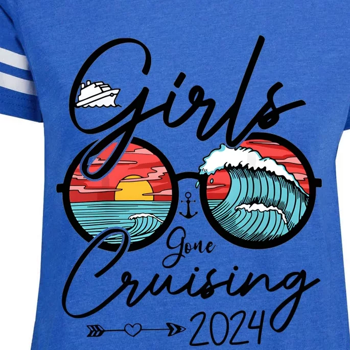 Girl Gone Cruising 2024 Ship Vacation Matching Enza Ladies Jersey Football T-Shirt