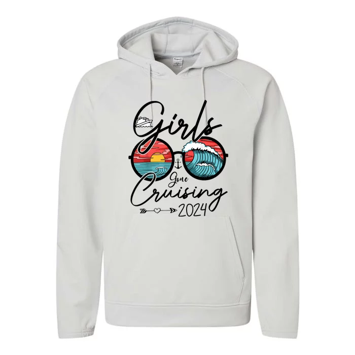 Girl Gone Cruising 2024 Ship Vacation Matching Performance Fleece Hoodie