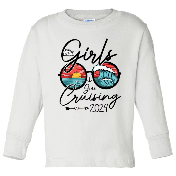 Girl Gone Cruising 2024 Ship Vacation Matching Toddler Long Sleeve Shirt