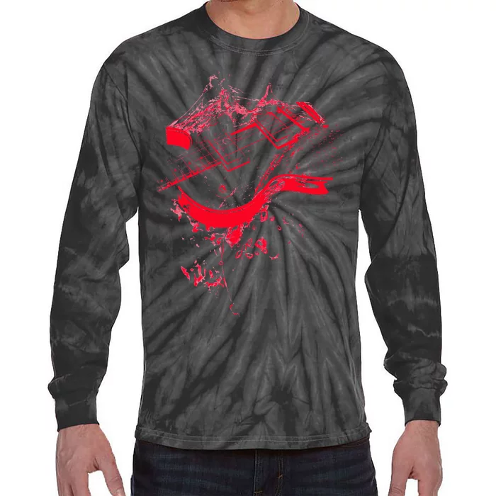 Graphic Guitar Cool Rock Music Musicians Gift Tie-Dye Long Sleeve Shirt