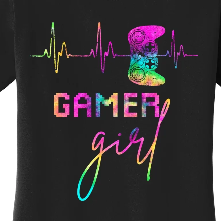 Gamer Girl Cute Heartbeat Gamer For Girl Video Game Lovers Gift Women's T-Shirt