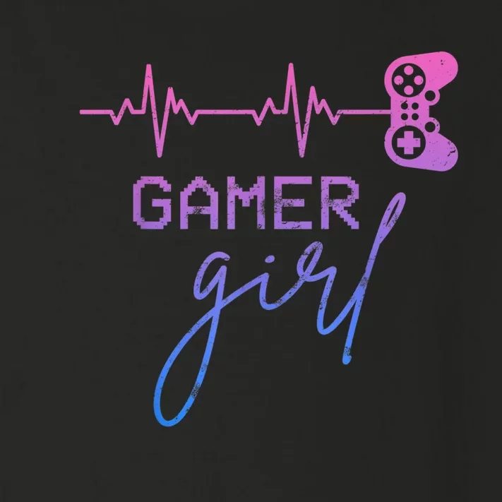 Gamer Girl Cute Heartbeat Gamer For Girl Video Game Lovers Toddler Long Sleeve Shirt