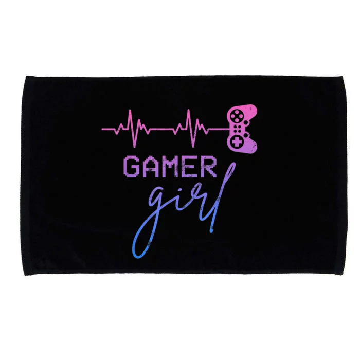 Gamer Girl Cute Heartbeat Gamer For Girl Video Game Lovers Microfiber Hand Towel