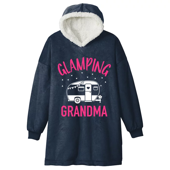 Glamping Grandma Camping Caravan Trailer Gift Hooded Wearable Blanket