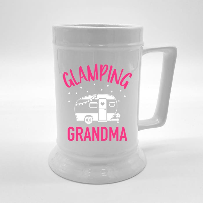 Glamping Grandma Camping Caravan Trailer Gift Front & Back Beer Stein