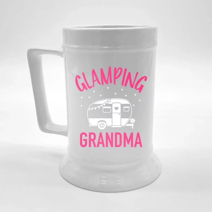 Glamping Grandma Camping Caravan Trailer Gift Front & Back Beer Stein