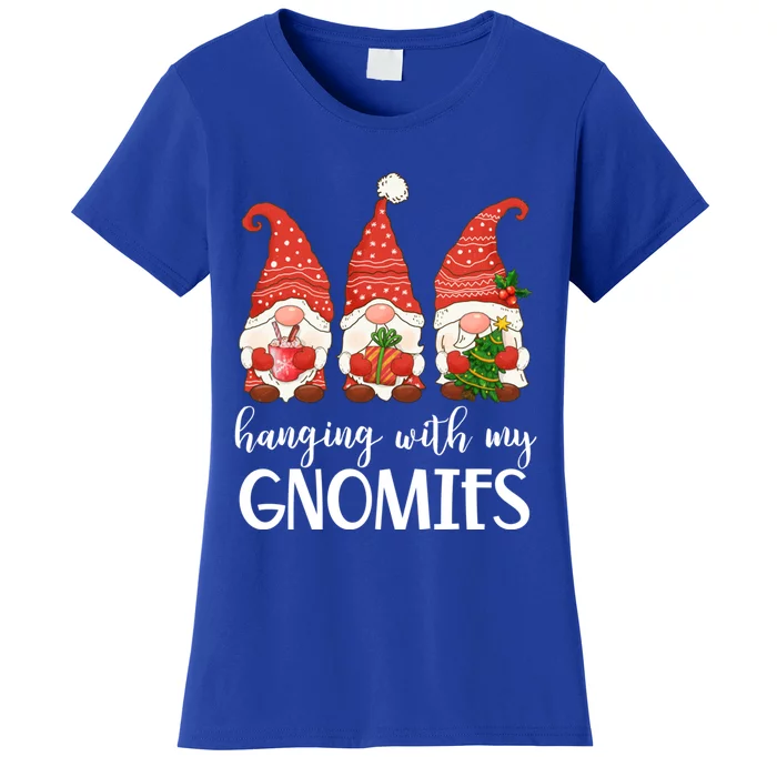 Garden Gnome Christmas Hanging With My Gnomies Cool Gift Women's T-Shirt