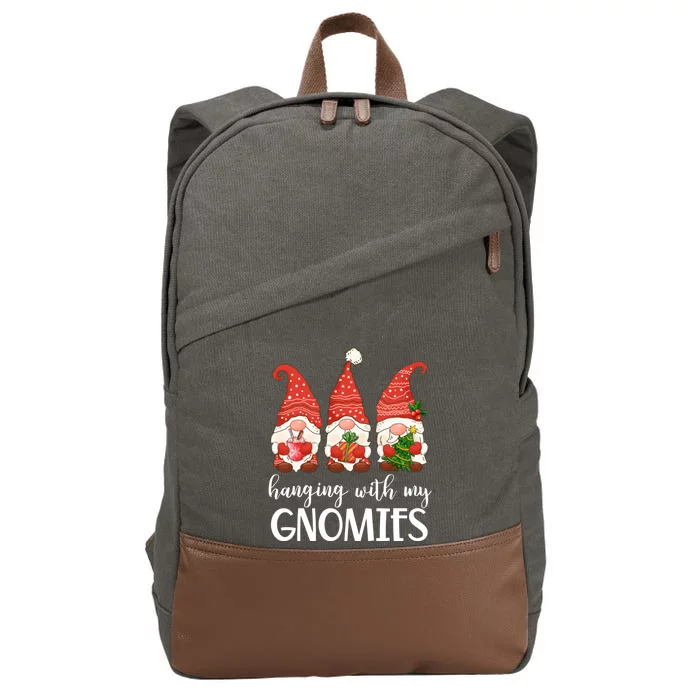 Garden Gnome Christmas Hanging With My Gnomies Cool Gift Cotton Canvas Backpack