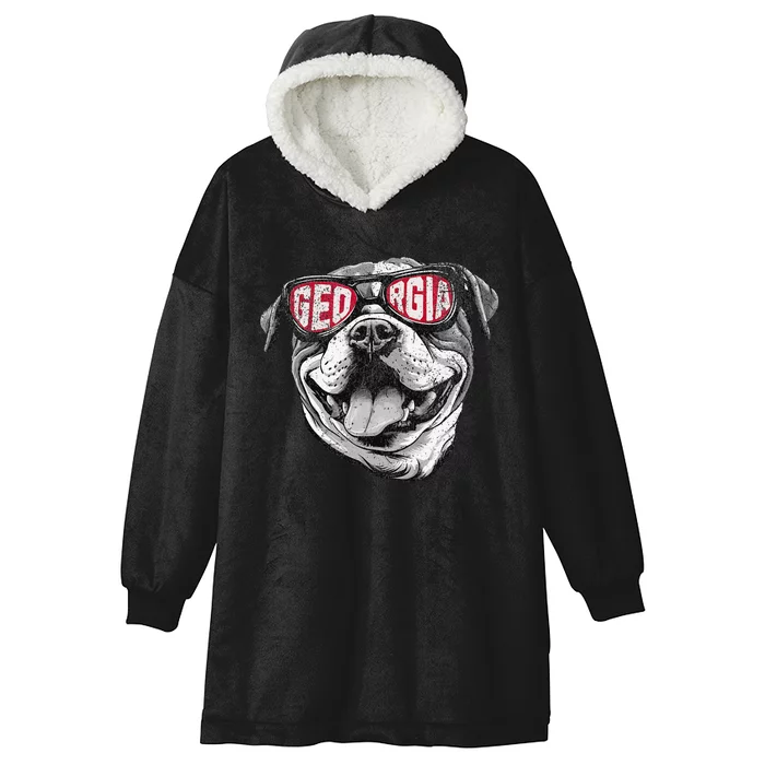 Ga Georgia Dog Sport Lovers Hooded Wearable Blanket