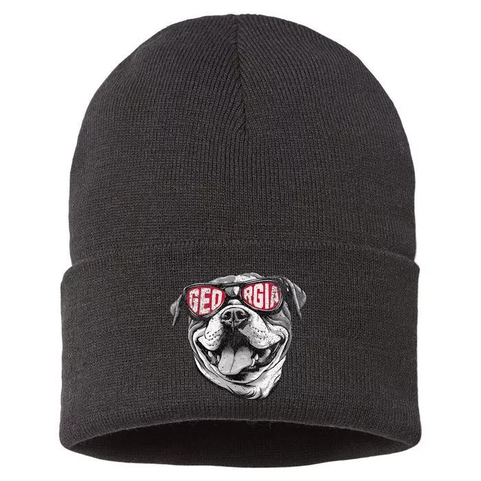 Ga Georgia Dog Sport Lovers Sustainable Knit Beanie