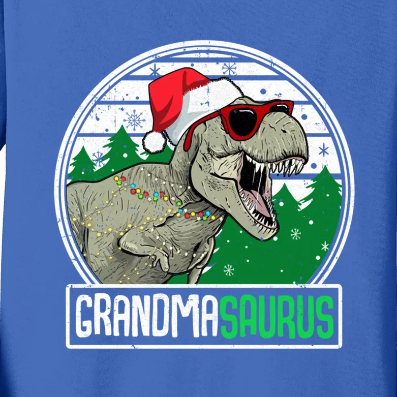 Grandmasaurus Grandma Dinosaur Trex Family Christmas Cool Gift Kids Long Sleeve Shirt