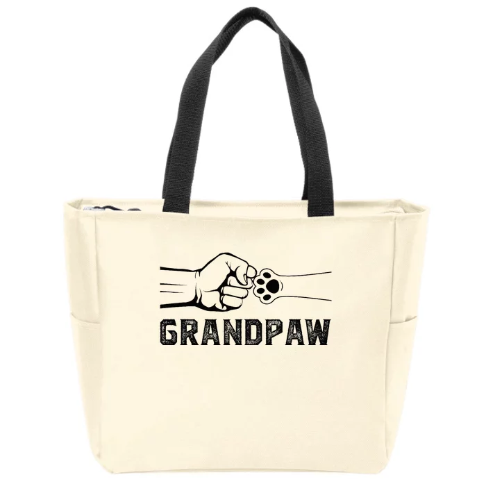 Grandpaw Grandpa Dog Grandpaw Appreciation Zip Tote Bag