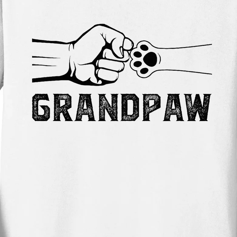 Grandpaw Grandpa Dog Grandpaw Appreciation Kids Long Sleeve Shirt