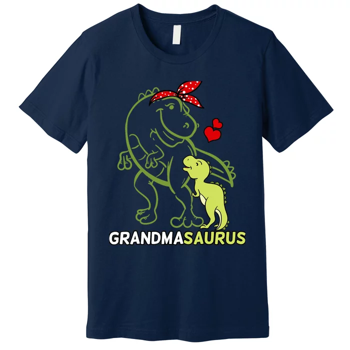 Grandmasaurus Grandma Dinosaur Baby Mother's Day Premium T-Shirt