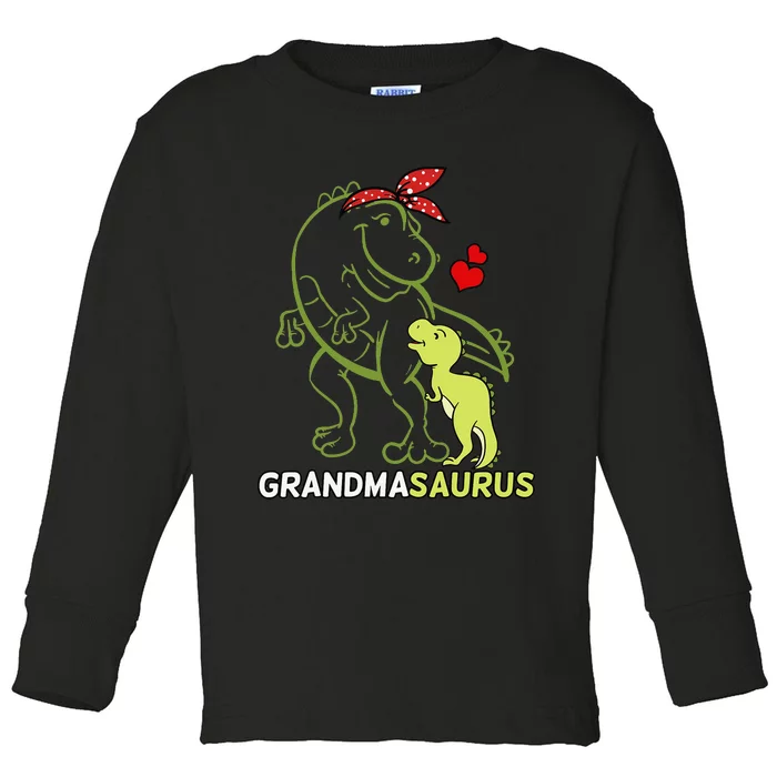 Grandmasaurus Grandma Dinosaur Baby Mother's Day Toddler Long Sleeve Shirt