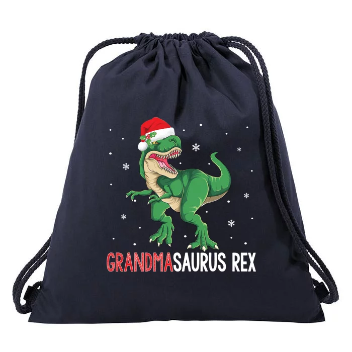 Grandmasaurus Grandma Dinosaur Christmas Funny Xmas Gift Drawstring Bag