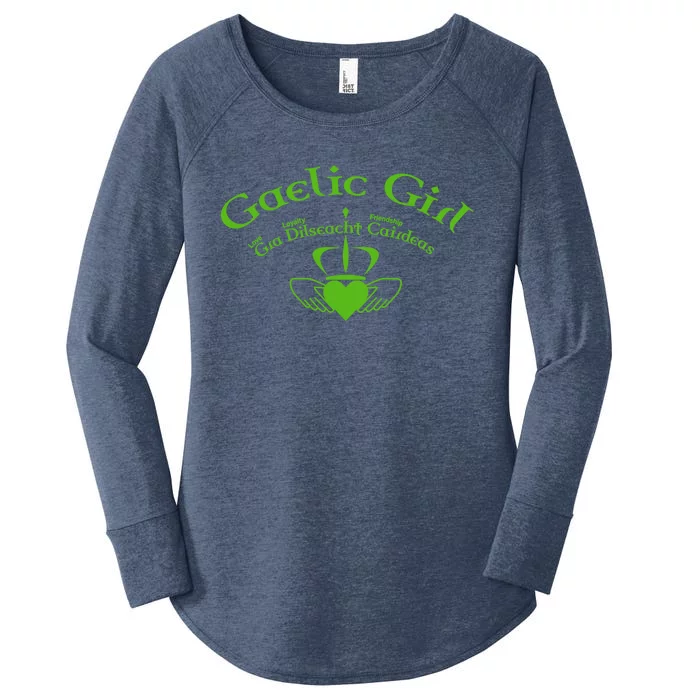 Gaelic Gra Dilseacht Cairdeas Claddagh Gift Women's Perfect Tri Tunic Long Sleeve Shirt