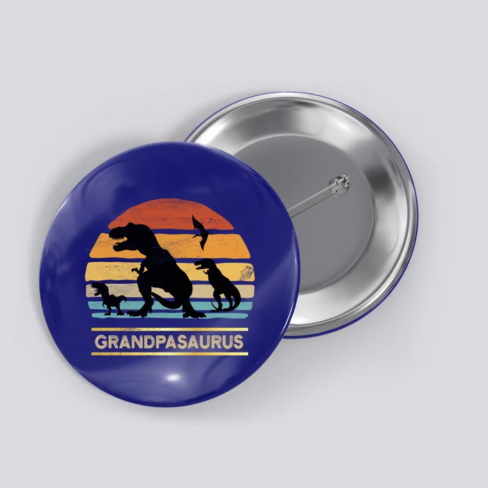 Grandpasaurus Grandpa Dinosaur Saurus Christmas Halloween Gift Button