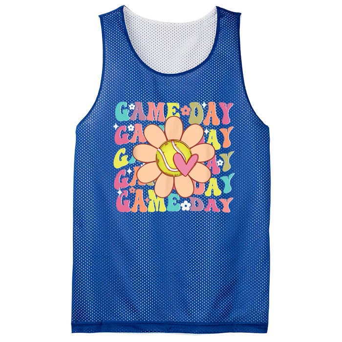 Groovytennis Game Day Team Sports Tennis Mom Game Day Gift Mesh Reversible Basketball Jersey Tank