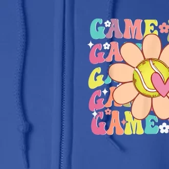 Groovytennis Game Day Team Sports Tennis Mom Game Day Gift Full Zip Hoodie