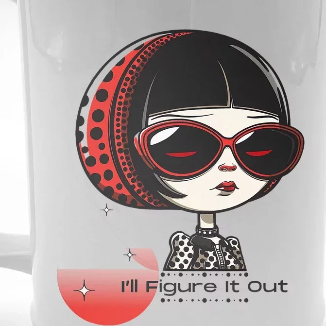 Goth Girl Edgy Muse ILl Figure It Out Front & Back Beer Stein