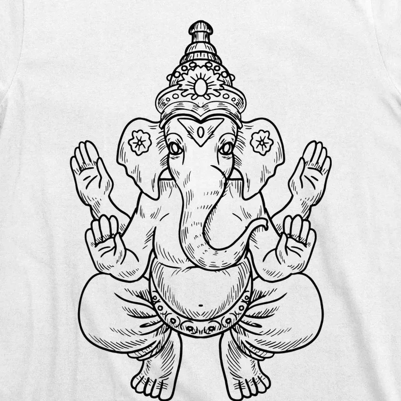 Ganesh God Elephant Indian Animal Yoga Hindu Gift T-Shirt