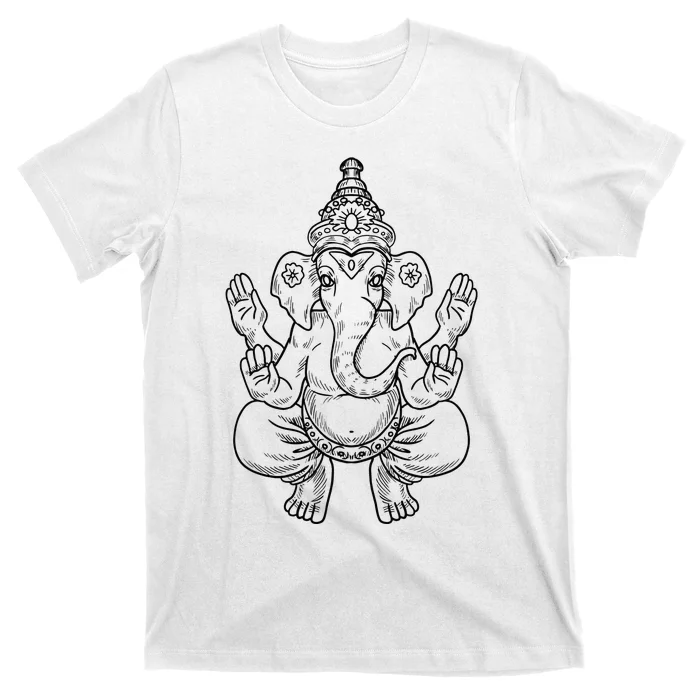 Ganesh God Elephant Indian Animal Yoga Hindu Gift T-Shirt