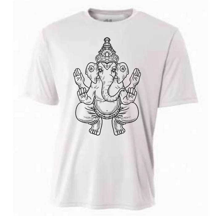 Ganesh God Elephant Indian Animal Yoga Hindu Cooling Performance Crew T-Shirt