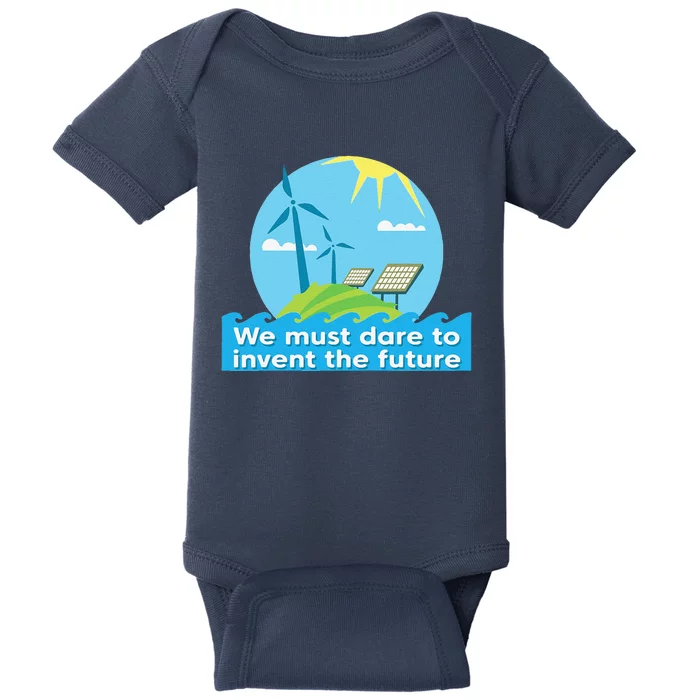 Go Green Earth Day Renewable Energy Sun Solar Wind Power Baby Bodysuit