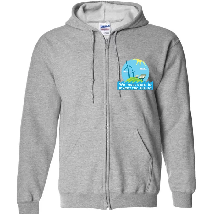 Go Green Earth Day Renewable Energy Sun Solar Wind Power Full Zip Hoodie