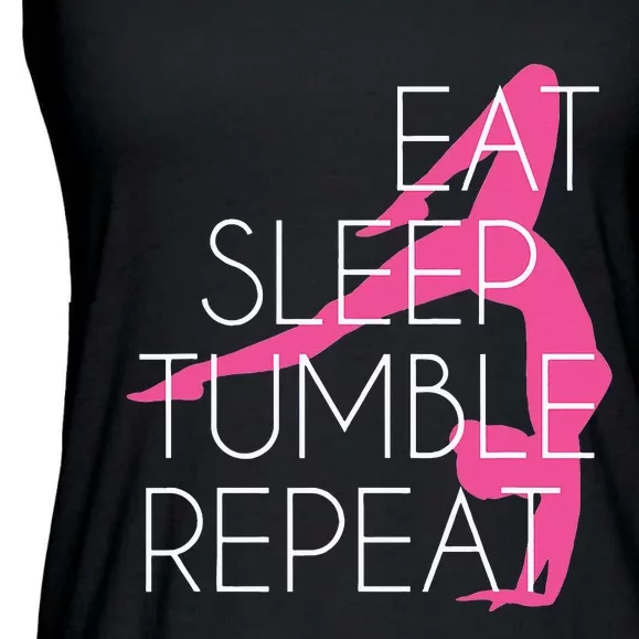 Gymnastics Gift Eat Sleep Tumble Repeat Gift For Gymnast Ladies Essential Flowy Tank