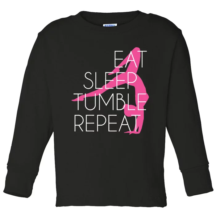 Gymnastics Gift Eat Sleep Tumble Repeat Gift For Gymnast Toddler Long Sleeve Shirt