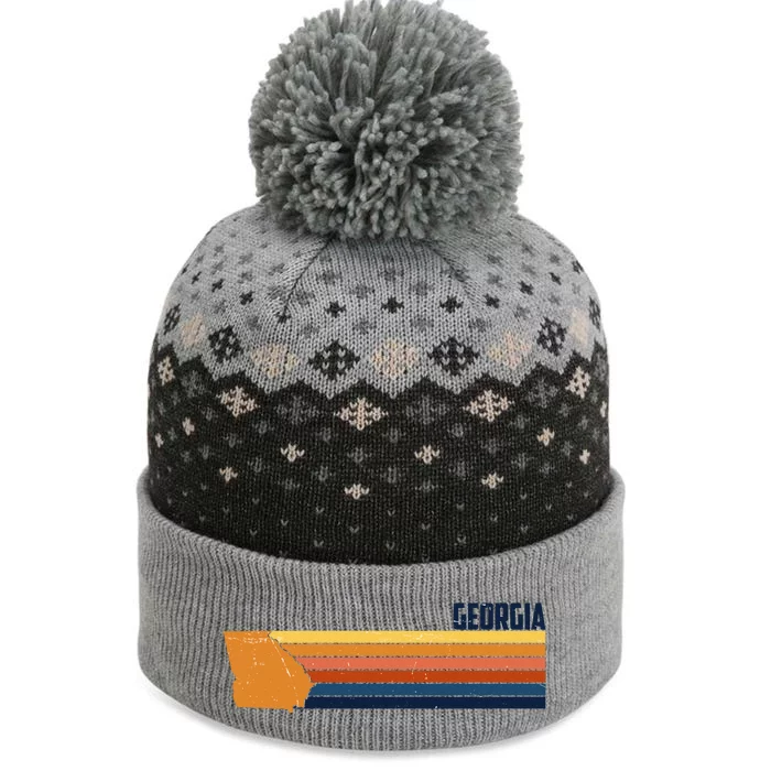 Retro Vintage Georgia The Baniff Cuffed Pom Beanie