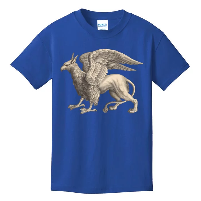 Griffin Gift Eagle Lion Medieval Bird Mythical Creature Gift Kids T-Shirt