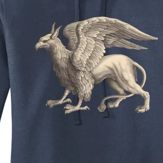 Griffin Gift Eagle Lion Medieval Bird Mythical Creature Gift Women's Pullover Hoodie