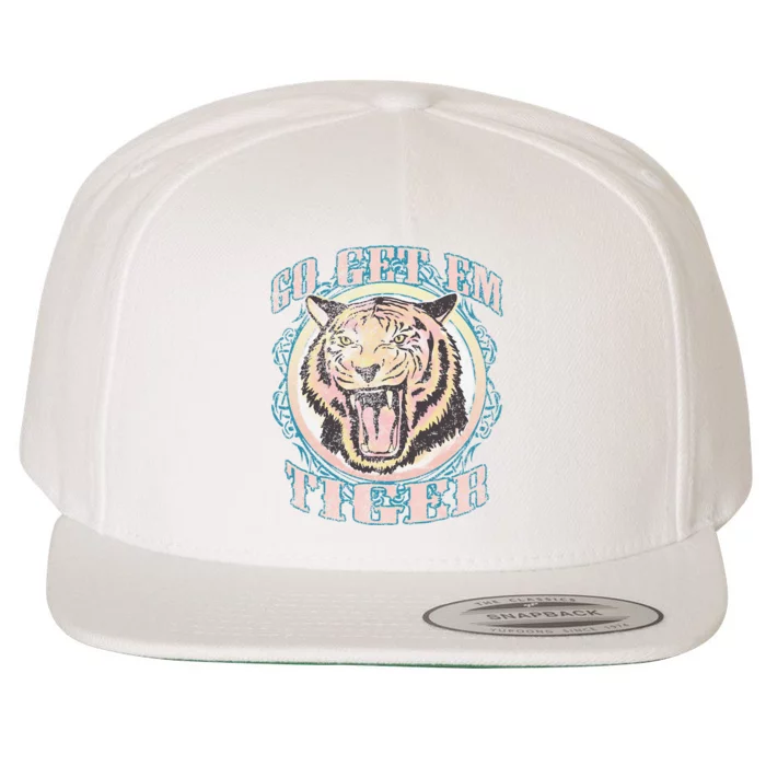 Go Get Em Tiger Bohemian Vintage Graphic Wool Snapback Cap