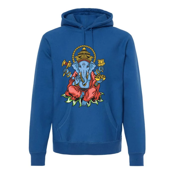 Ganesha God Elephant Gift Spiritual Hindu Yoga Meditation Great Gift Premium Hoodie