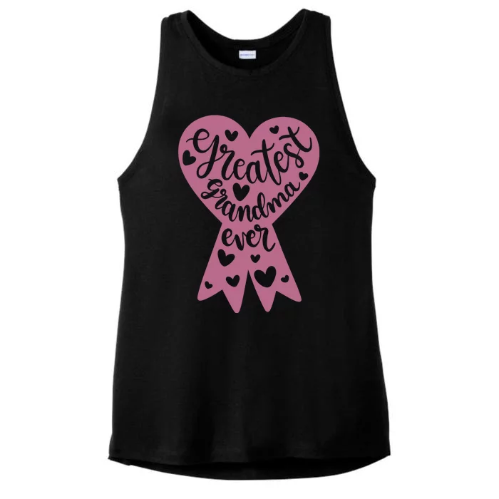 Greatest Grandma Ever Ladies Tri-Blend Wicking Tank