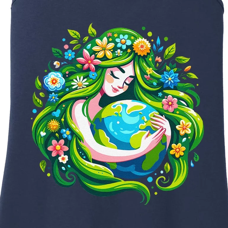 Green Goddess Earth Day Save Our Planet Ladies Essential Tank