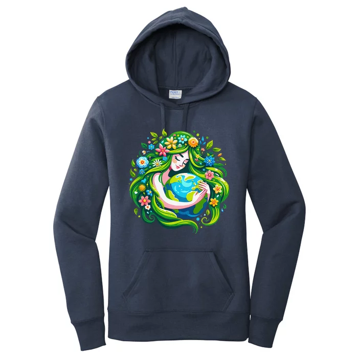 Green Goddess Earth Day Save Our Planet Women's Pullover Hoodie