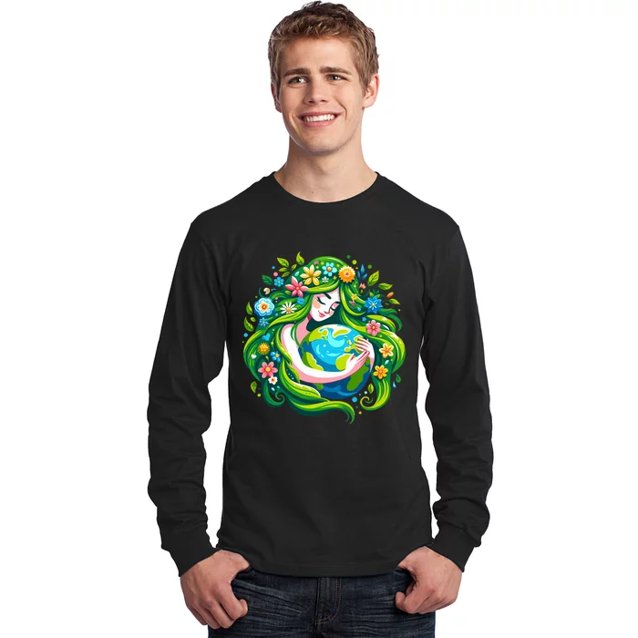 Green Goddess Earth Day Save Our Planet Long Sleeve Shirt