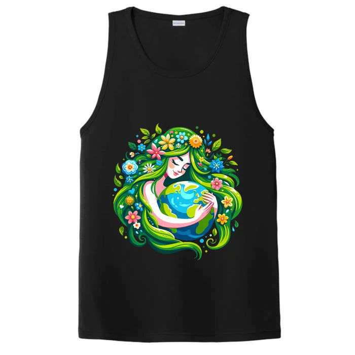 Green Goddess Earth Day Save Our Planet Performance Tank