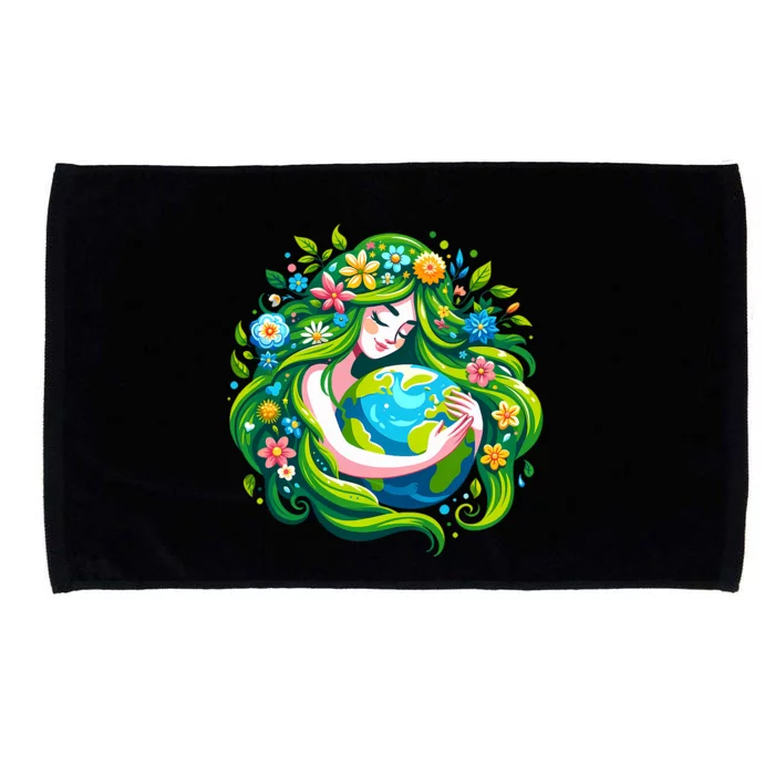 Green Goddess Earth Day Save Our Planet Microfiber Hand Towel